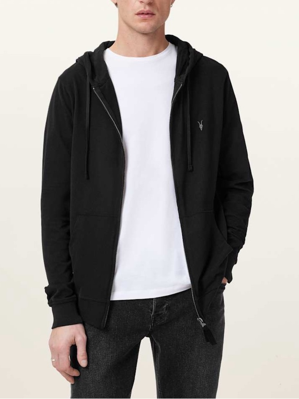 NWOT All Saints Brace Cotton Zip-Up Hoodie Size XL Men’s